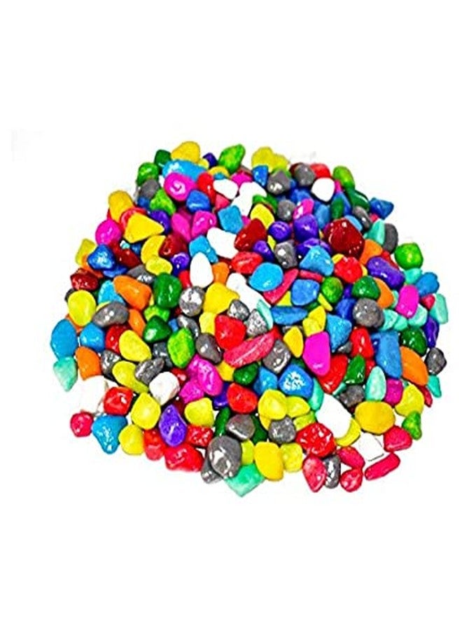 VAYINATO® Aquarium Fish Tank, Fish Bowl, Home Decoration Kit (Aquarium Artificial 4 inch Plastic Plants (10 Pcs, Random Color) + Aquarium Color Decoration Pebbles Stone, 1 Kg) by Petzlifeworld - Image 3
